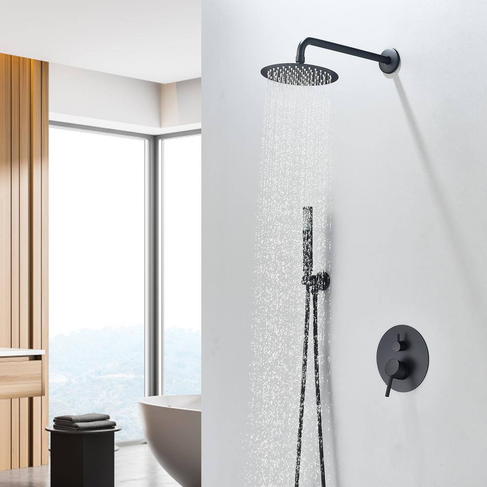 Matte Black Stainless Steel Multi-Head Rain Shower System