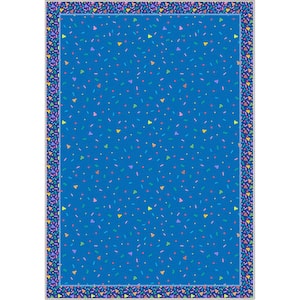 Crayola Confetti Blue 7 ft. 10 in. x 9 ft. 10 in. Area Rug