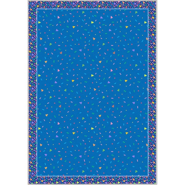 Well Woven Crayola Confetti Blue 7 ft. 10 in. x 9 ft. 10 in. Area Rug