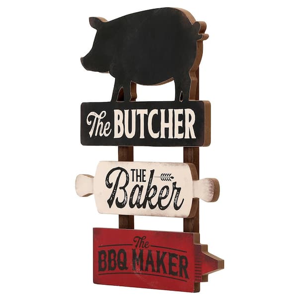 Download Open Road Brands Butcher Baker Bbq Maker Layered Wood Sign 90171508 S The Home Depot
