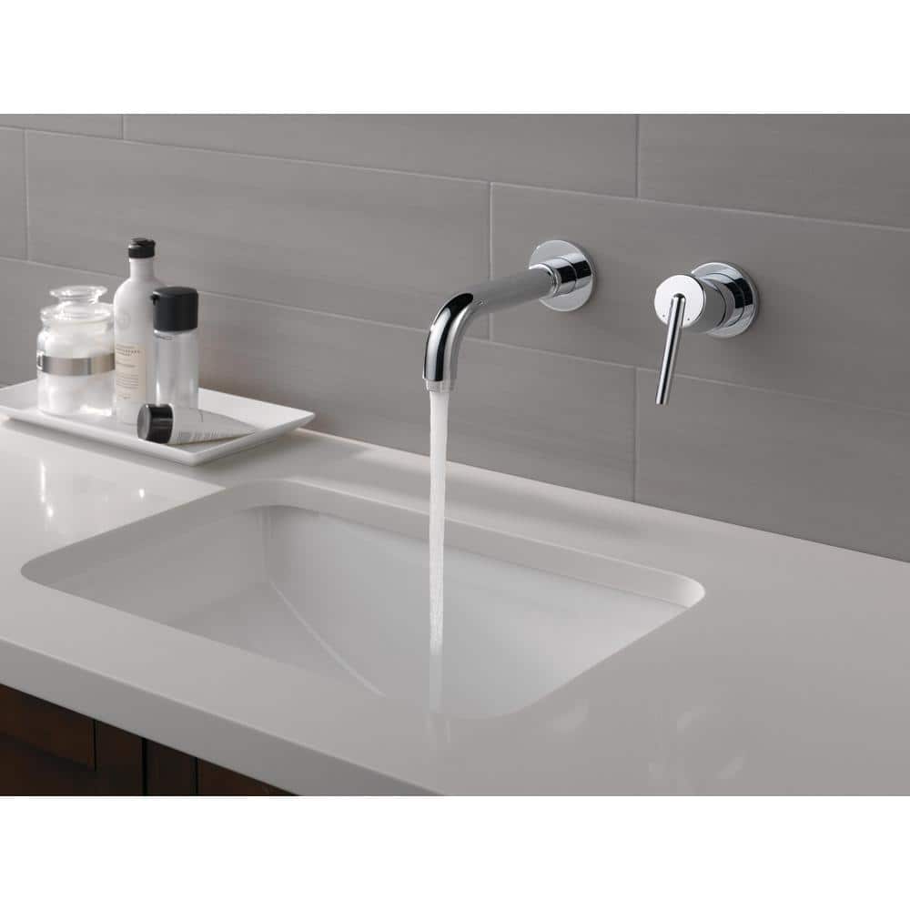 Delta Trinsic 7.5" Chrome Modern Wall-Mounted Bathroom Faucet