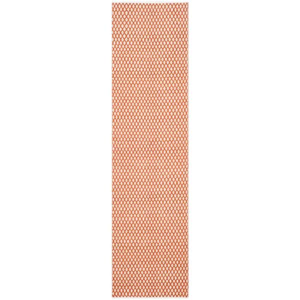 Boston Orange 2 ft. x 11 ft. Geometric Runner Rug