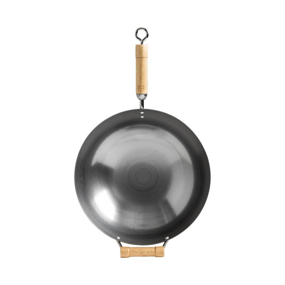 Joyce Chen 14 in. Silver Carbon Steel Non-Stick Round Bottom Wok