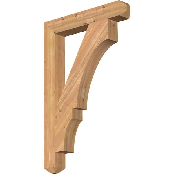 Ekena Millwork 3.5 in. x 36 in. x 24 in. Western Red Cedar Balboa Craftsman Smooth Bracket