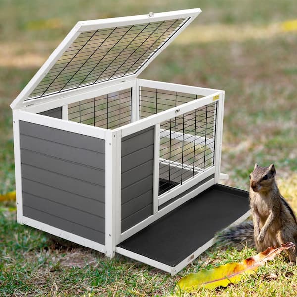 COZIWOW Wooden Rabbit Hutch Small Animals Cage with  oz. Water Bottle  CW12G0418 - The Home Depot