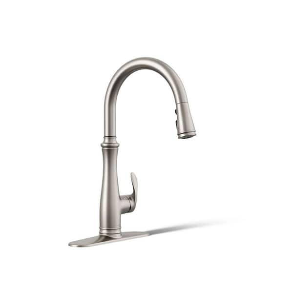 KOHLER Bellera Single Handle Touchless Pull Down Kitchen Faucet in Vibrant Stainless