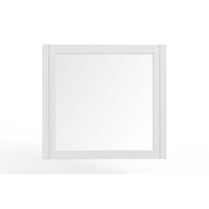 Stapleton 40 in. W x 37 in. H Wood White Frame Vanity Mirror