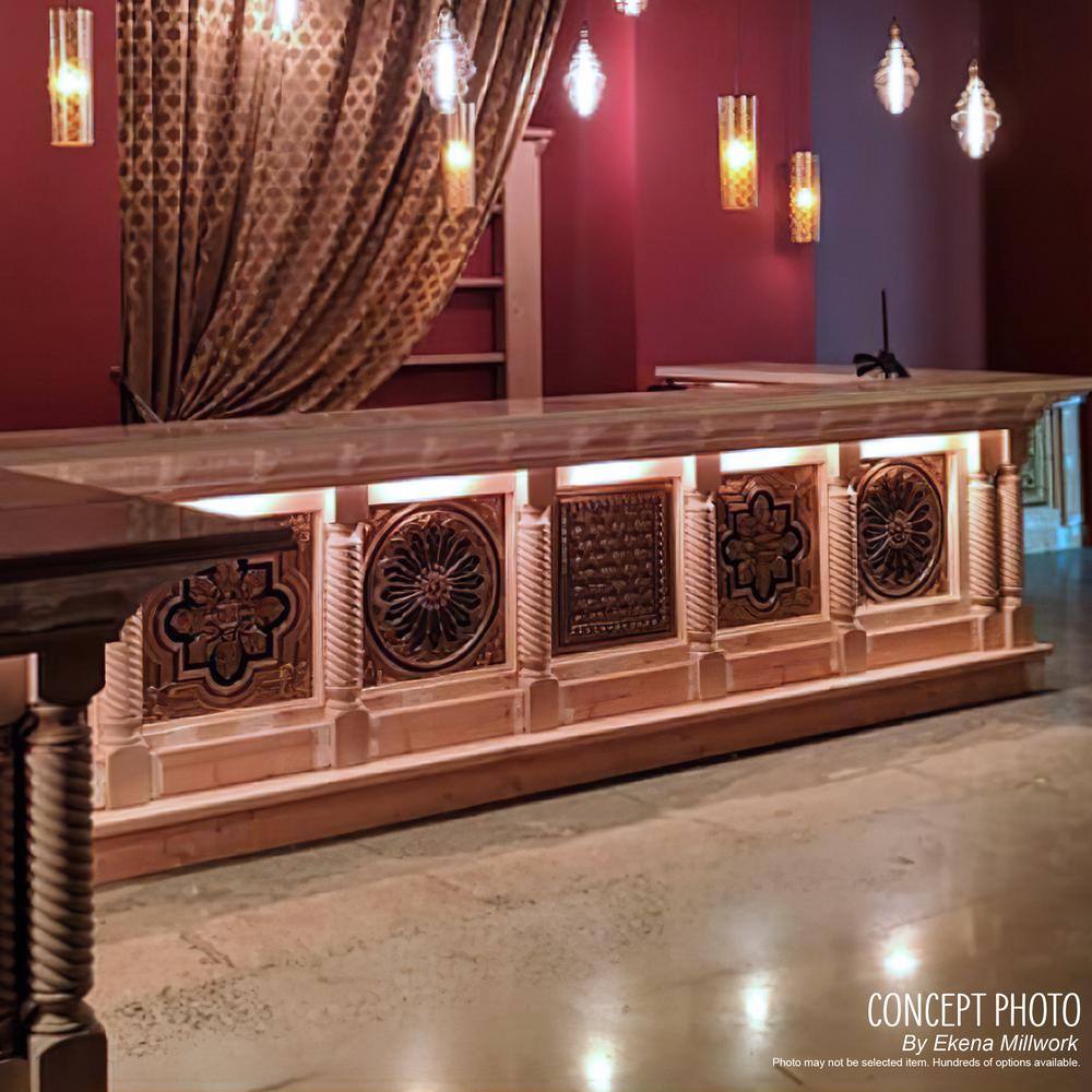 Alder Wood Fluted Cabinet Column, 35.5" Height