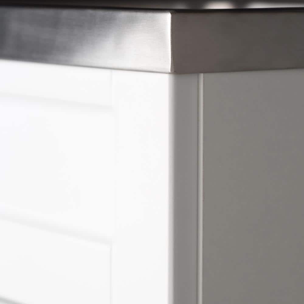 Hennessy 24" White Laundry Cabinet with Stainless Steel Sink