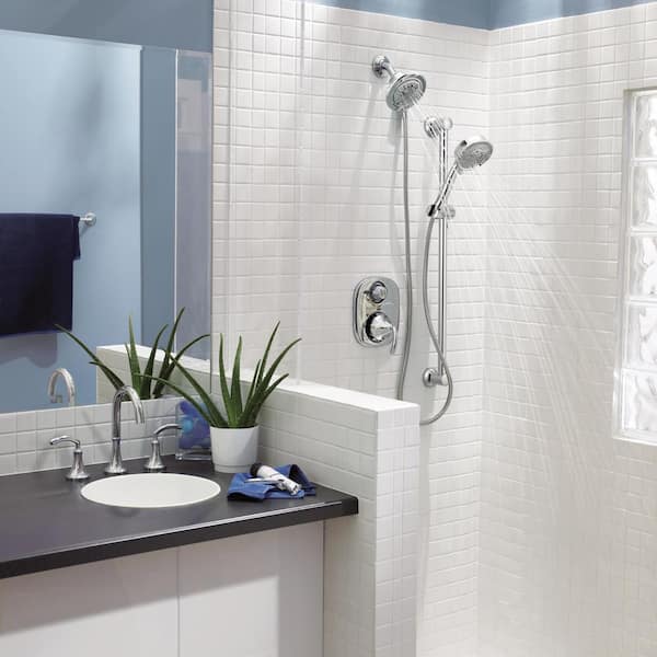 4-Spray Eco-Performance Handheld Hand Shower with Slide Bar in Chrome