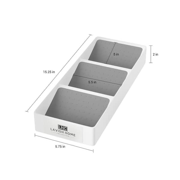 Lavish Home M050024 Silverware Drawer Organizer with Six Sections & Nonslip Tray