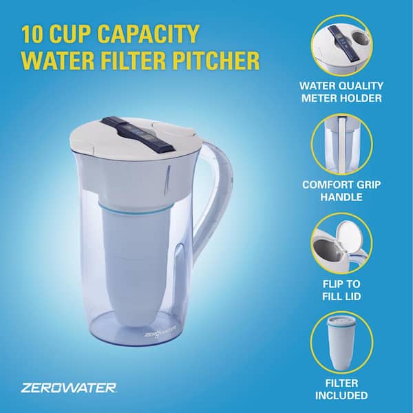 Zero Water Filtered Square Water Jug ZJ-004S - The Home Depot