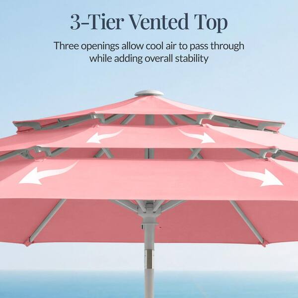 flamingo patio umbrella Billy Fresh 3m Bamboo and entertaining outside. Limited Edition Palma 9-Foot Pink