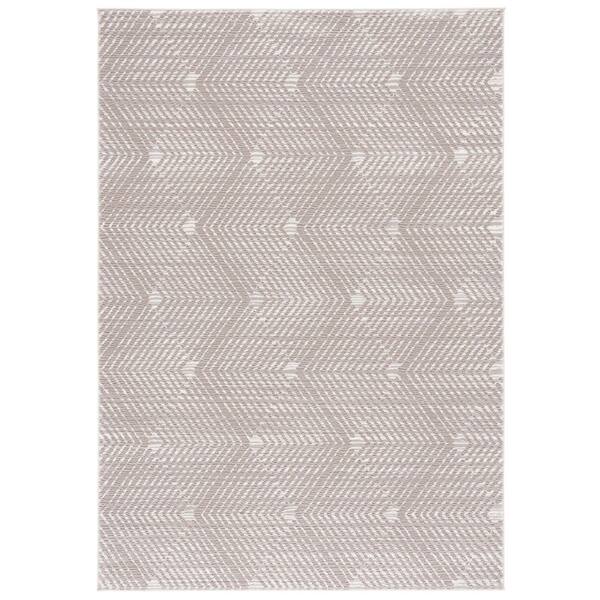 Revive 5 x 8 Taupe/Ivory Chevron Area Rug