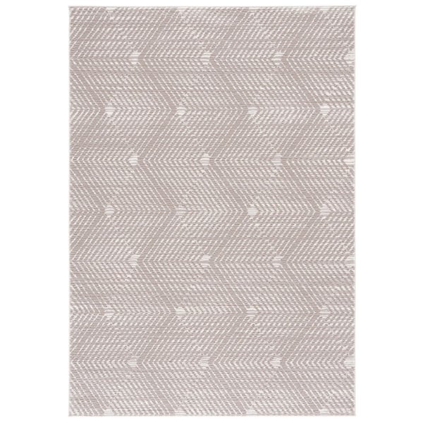Revive 7 ft. x 9 ft. Taupe/Ivory Chevron Area Rug