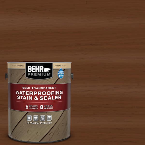 Thompson's WaterSeal Semi-Transparent Waterproofing Wood Stain and Sealer,  Chestnut Brown, 1 Gallon 