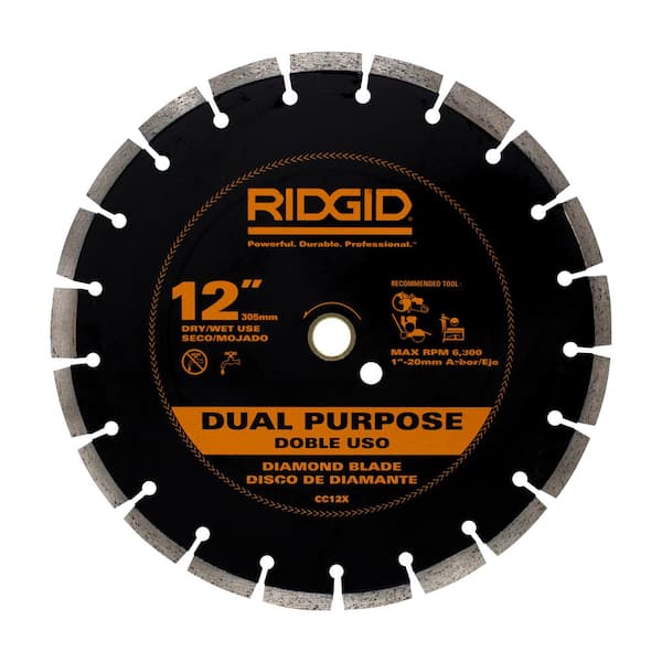 RIDGID 12 in. Dual-Purpose Diamond Blade