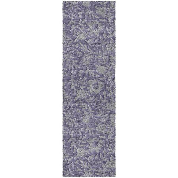 Dream Shag Premium Machine Washable Abstract ADS771 Eggplant 2 ft. x 7 ft. Runner Rug