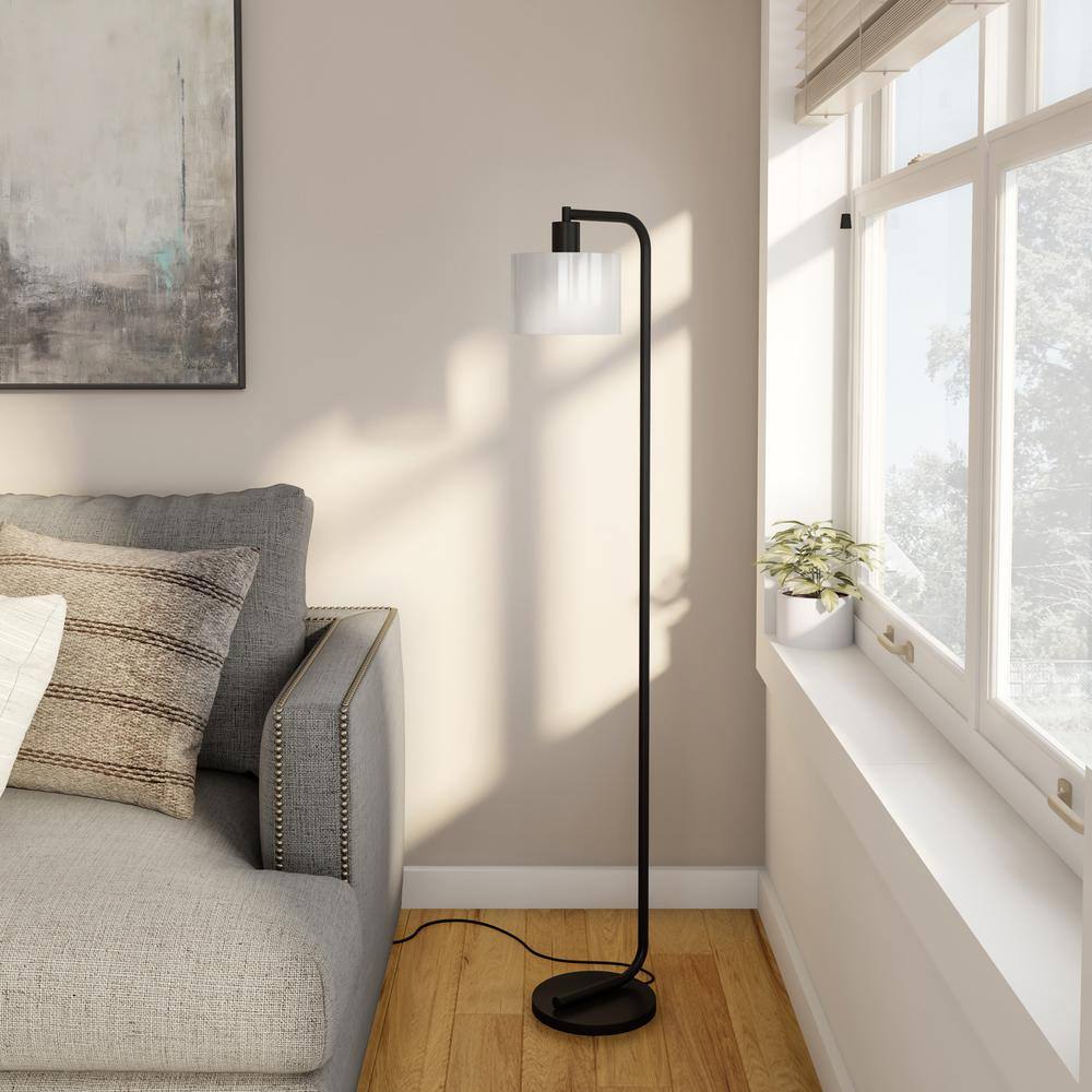 Arc Bronze 57" Industrial Floor Lamp with Barrel Shade