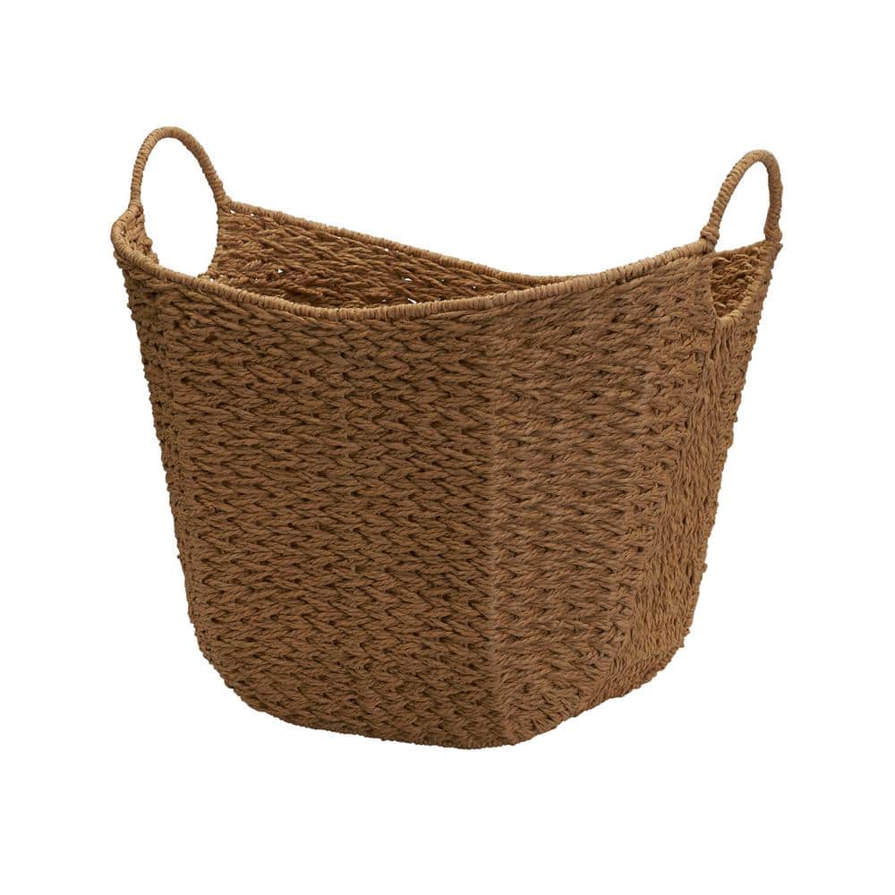 Natural Seagrass Oval Wicker Storage Basket with Handles