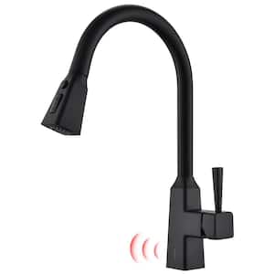 Three Modes of Spray Induction Zinc Alloy Kitchen Faucet in Black