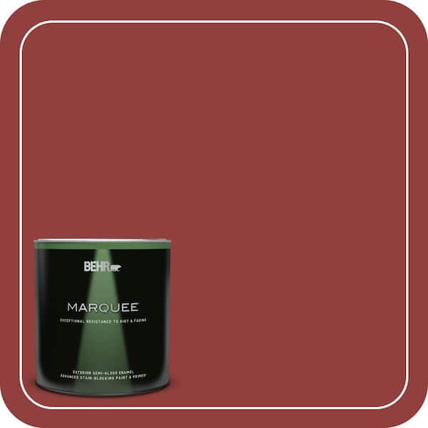 BEHR MARQUEE 1 qt. #BIC-49 Red Red Red Semi-Gloss Enamel Exterior Paint & Primer