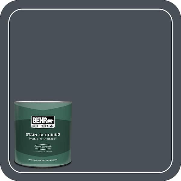 BEHR ULTRA 1 qt. #T15-2 Seared Gray Extra Durable Semi-Gloss Enamel Interior Paint & Primer