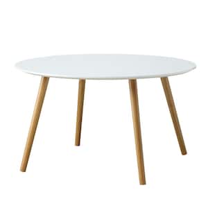 Oslo 32 in. Glossy White Round Wood Top Coffee Table
