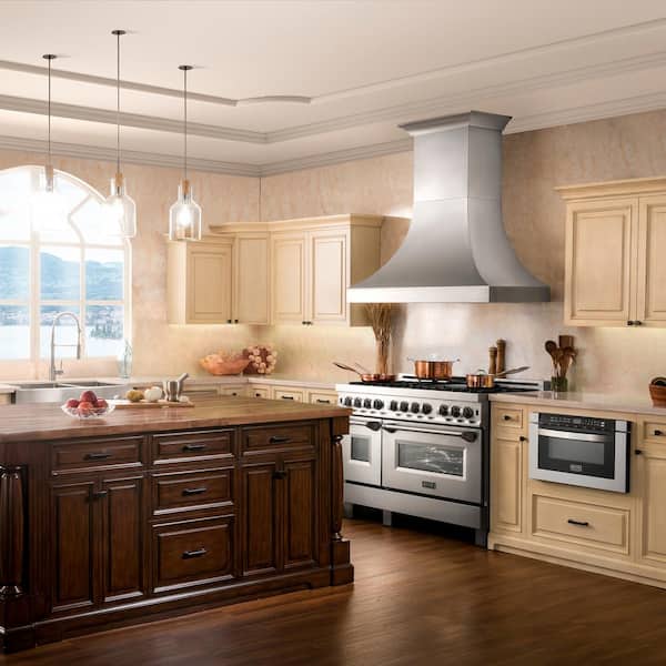 36 in. Designer Series Satin Stainless Steel Ducted Wall Range Hood