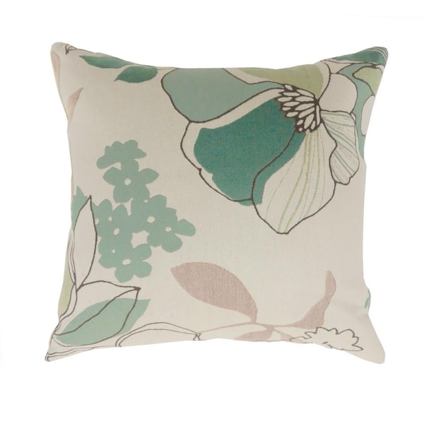 William's Home Furnishing Emi Multicolored Floral Polyester 22 in. x 22 in. Throw Pillow