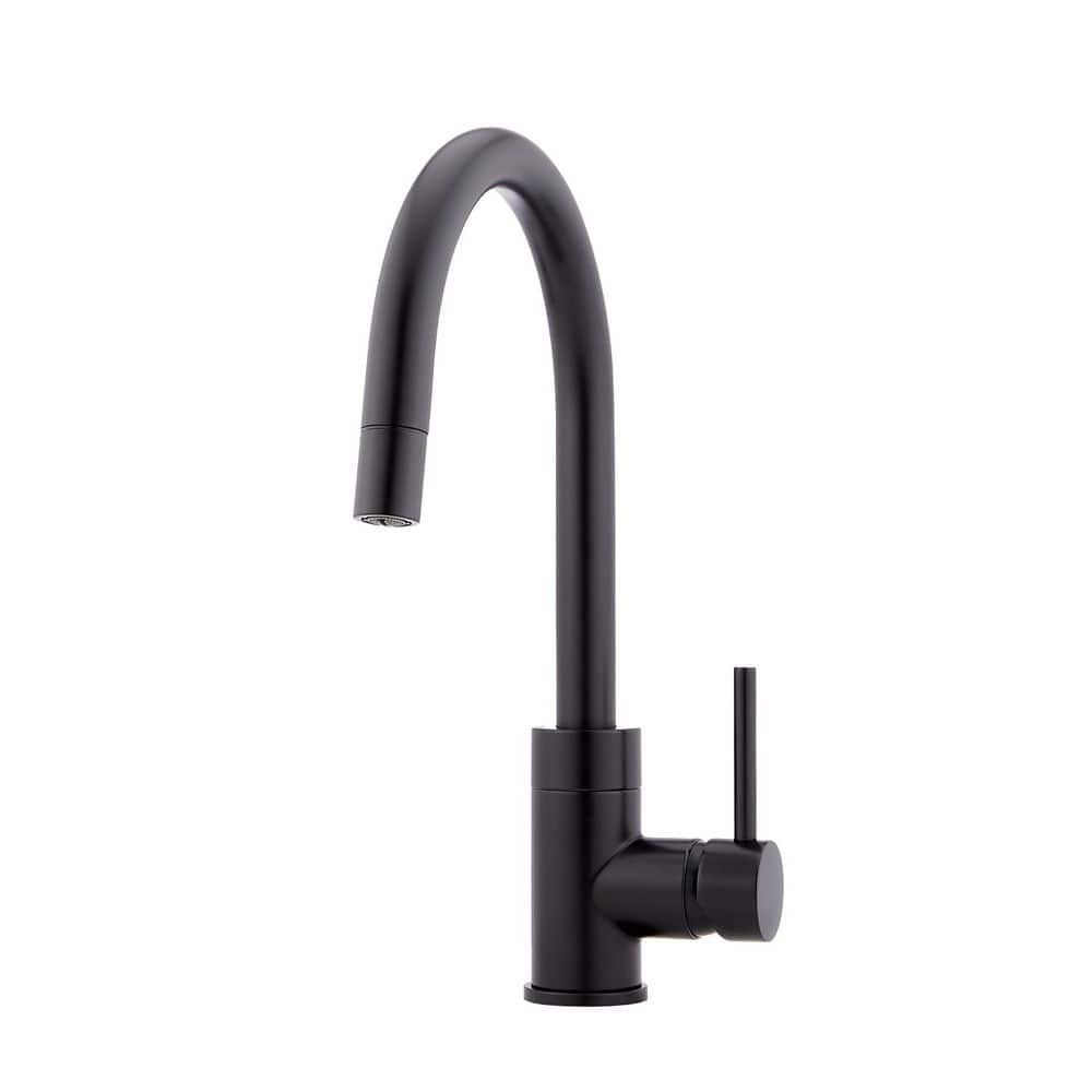 SIGNATURE HARDWARE Ravenel 1-Handle Bar Faucet in Matte Black