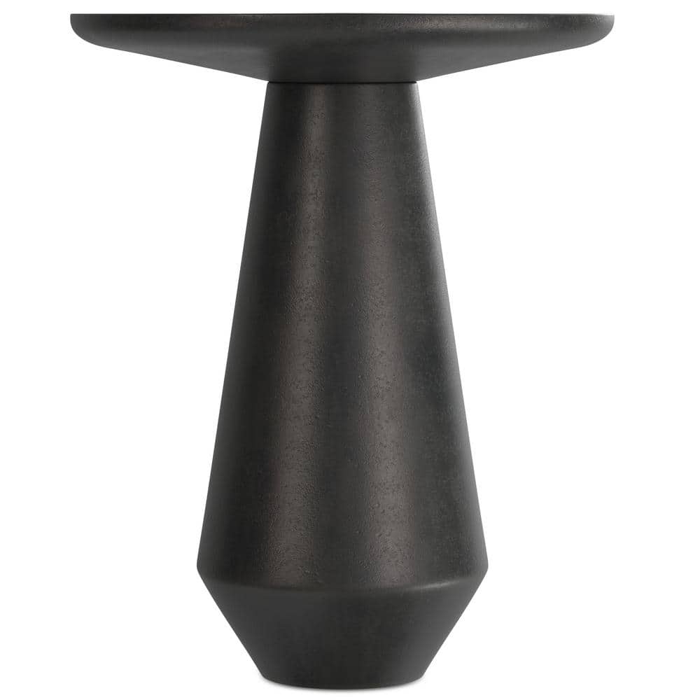 Gloria Graphite Round Cast Aluminum Side Table, 15.75-inch