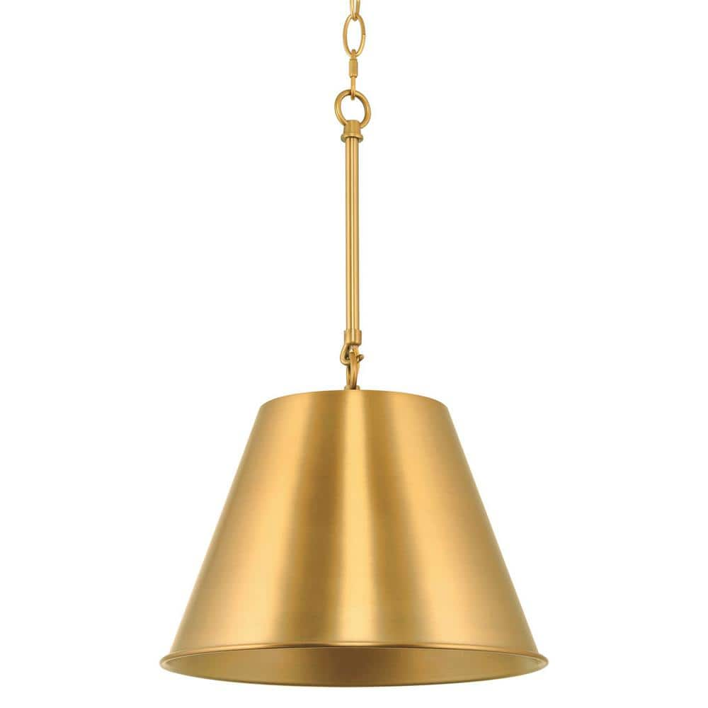 Kira Home Vida 19  Modern Industrial Pendant Light + Metal Empire Shade  Adjustable Hanging Height  Warm Brass Finish