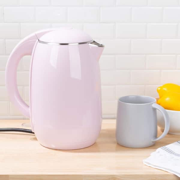 Electric Kettle Electric Stainless Steel Automatic Power Off Home Fast  Heating Teapot (Pink)