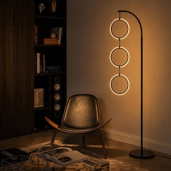 Brightech Nova 74 in. Classic Black Industrial 3-Light LED Energy