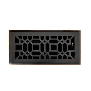 Oriental 4 in. x 10 in. Steel Floor Register in Oil Rubbed Bronze