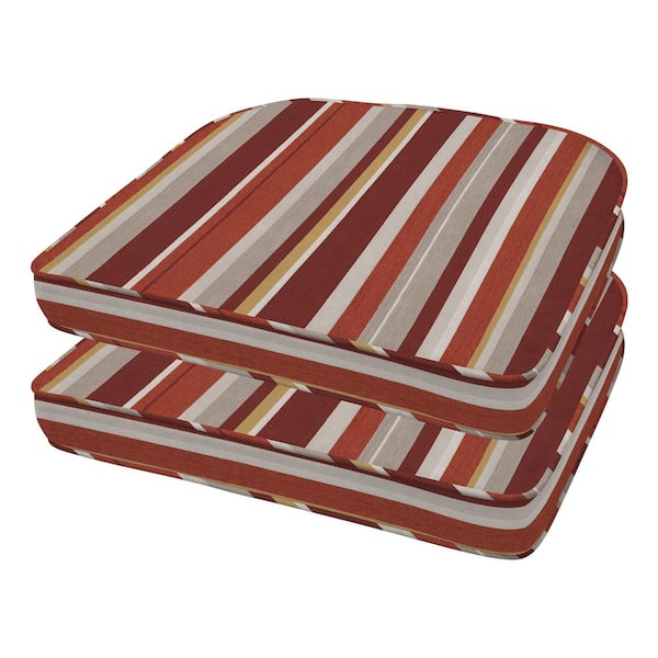 Honeycomb Stripe Brick Rounded Seat Cushion (2-Pack)