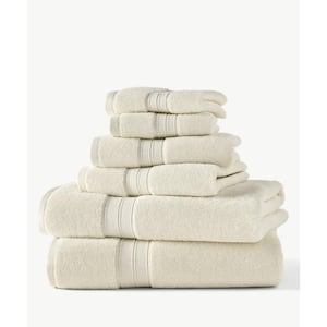Blue Loom Liam 100% Cotton Antimicrobial 6-Pcs Towel Set, Ivory