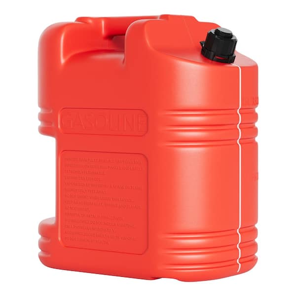 5 Gallon Heavy-Duty Fuel Can, 2 Pack, Spill-Proof Spout, DOT Compliant HDPE Gas Container for Generators & Boats