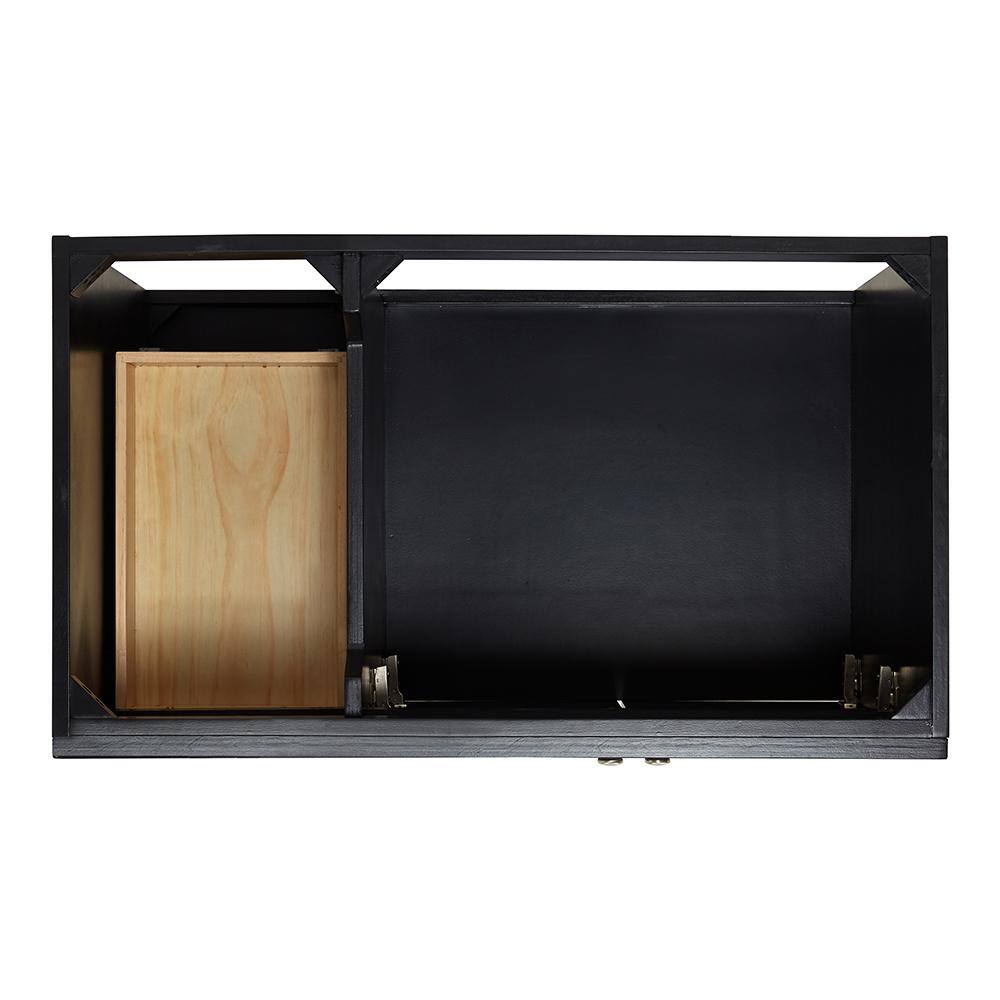 Hamlet 36" Black Solid Wood Freestanding Vanity Cabinet