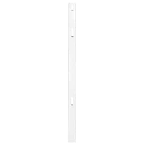 Pro Series 5 in. x 5 in. x 8 ft. White Vinyl Woodbridge Closed Picket Top Routed Line Fence Post