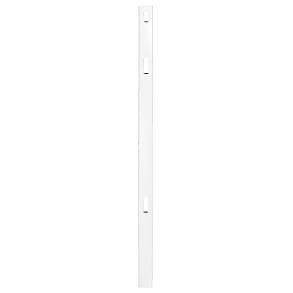 Veranda Pro Series 5 in. x 5 in. x 8 ft. White Vinyl Woodbridge Closed Picket Top Routed Line Fence Post