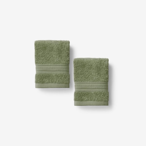 Company Cotton Marsh Green Turkish Cotton 2-Piece Wash Cloth (Set of 2)