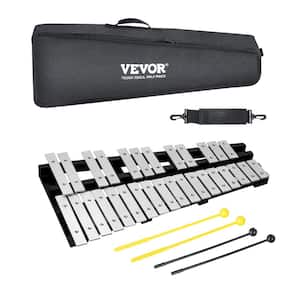 30 Note Percussion Glockenspiel Xylophone Bell Kit with Mallets Drum Sticks and Carrying Bag for Students & Adults
