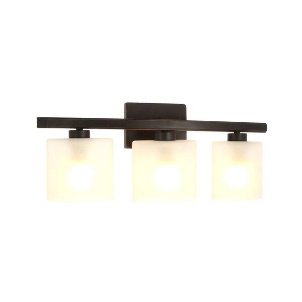 Ettrick 3-Light Oil-Rubbed Bronze Sconce with Hand Pained Glass Shades