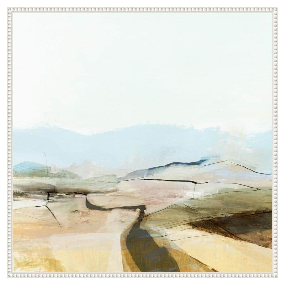 Serene Country View Abstract Canvas Wall Art with Beaded Frame