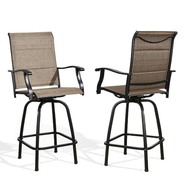 cenadinz Swivel Metal Outdoor Bar Stool Chairs (Set of 2)