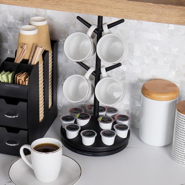 Mind Reader Anchor Collection 14 Compartment3 Tier Coffee Cup And Snack  Countertop Organizer 12 12 H x 11 12 W x 24 L Black - Office Depot