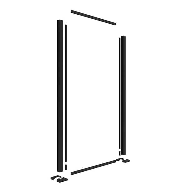 3 ft. x 6 ft. Matte Black Aluminum Decorative Screen Panel Frame Kit