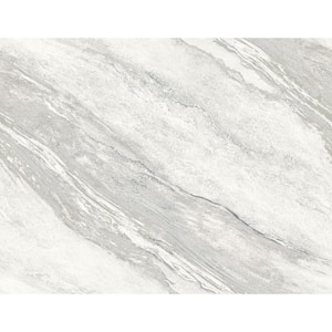 Carrara Marble Gray/Ivory Vinyl Non-Pasted Strippable Wallpaper Roll Cover 60.75 sq. ft.